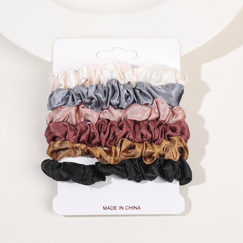 6pcs Velvet Satin Hair Tie Scrunchie Set for Women Girls