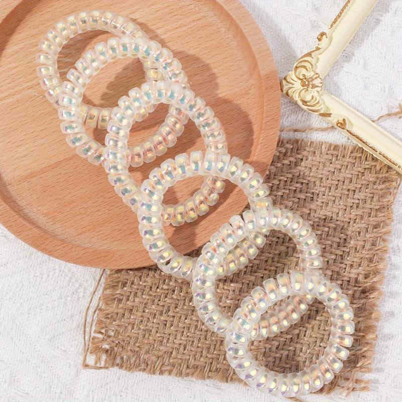 6pcs Clear Spiral Hair Ties No Crease Hair Bands