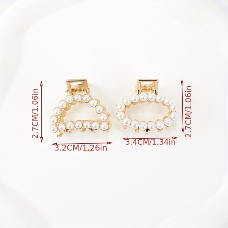 Faux Pearl Hollow Hair Claw Side Clip Set Women Hair Accessories