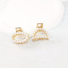 Faux Pearl Hollow Hair Claw Side Clip Set Women Hair Accessories