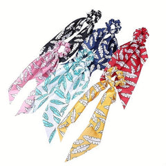 6pcs Flower Pattern Scrunchie Hair Tie Ponytail Hair Accessories