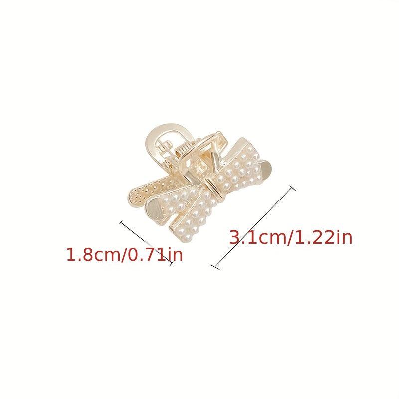 Small Faux Pearl Hair Claw Side Clip Bangs Clip