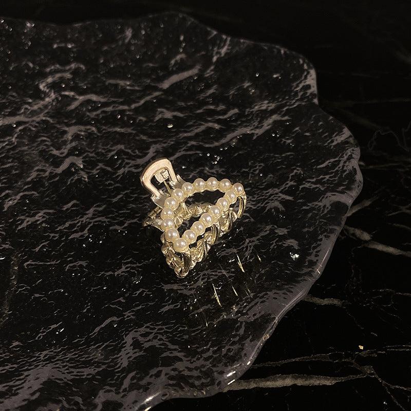 Small Faux Pearl Hair Claw Side Clip Bangs Clip