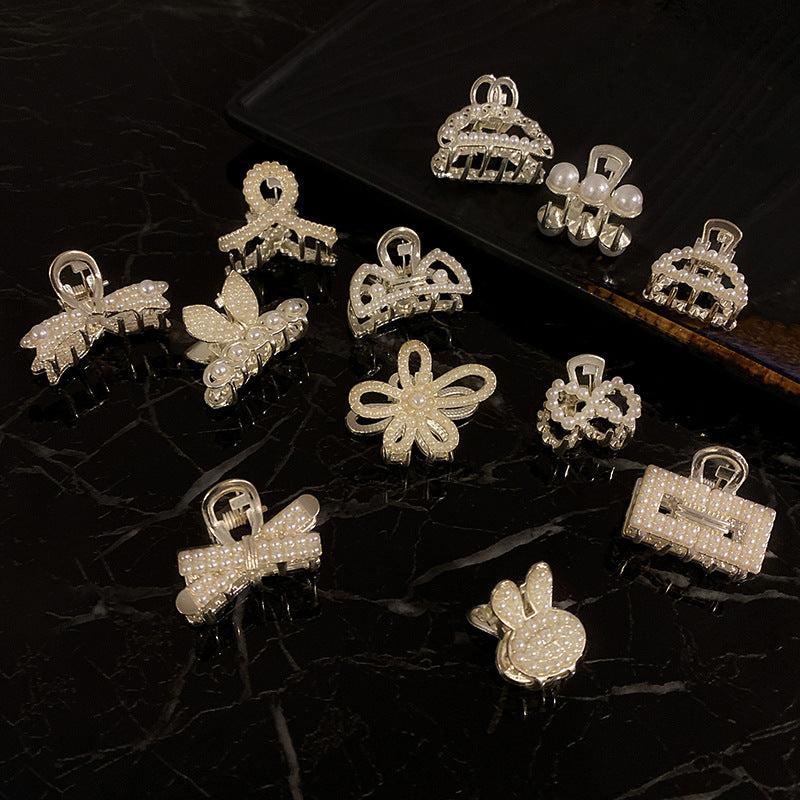 Small Faux Pearl Hair Claw Side Clip Bangs Clip