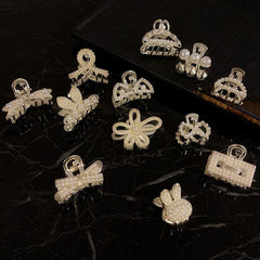 Small Faux Pearl Hair Claw Side Clip Bangs Clip