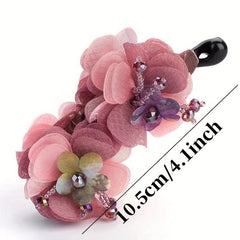 Boho Flower Hair Claw Clip Resin Banana Clip Strong Hold Ponytail Holder