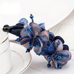 Boho Flower Hair Claw Clip Resin Banana Clip Strong Hold Ponytail Holder