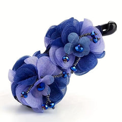 Boho Flower Hair Claw Clip Resin Banana Clip Strong Hold Ponytail Holder