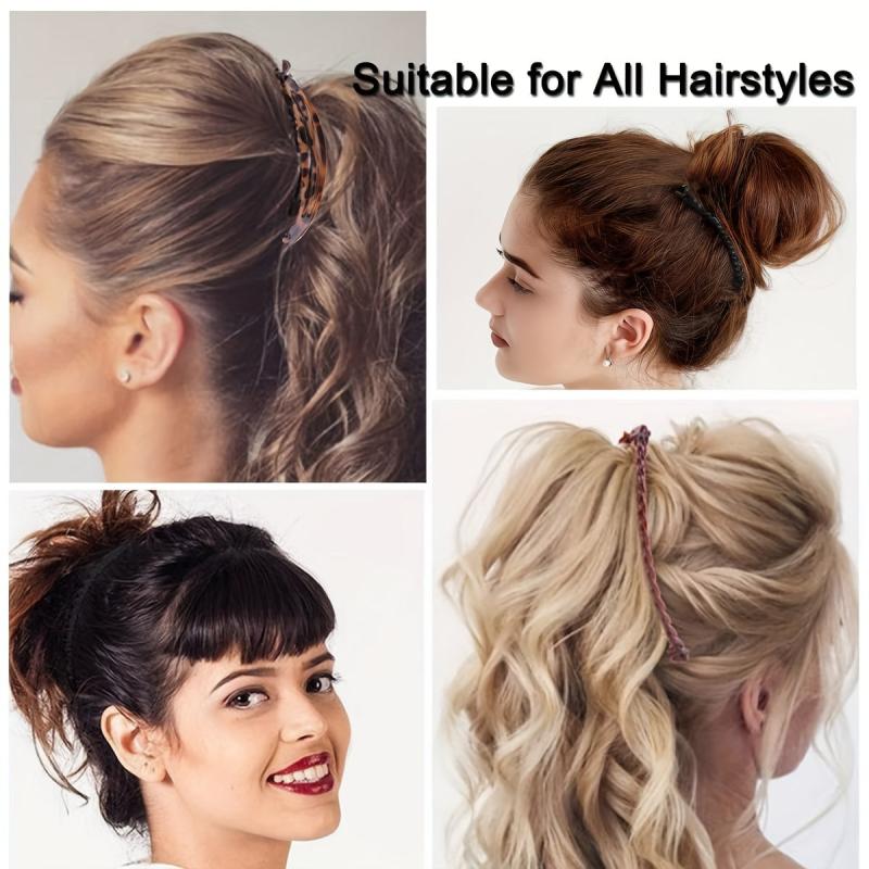 Leopard Pattern Hair Comb Ponytail Holder Hair Claw