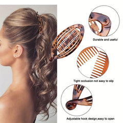 Leopard Pattern Hair Comb Ponytail Holder Hair Claw