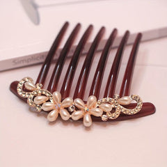 Vintage Faux Pearl Hair Comb Rhinestone Hair Comb Women's Classic Headwear