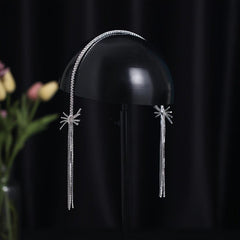 Rhinestone Tassel Headband with Long Tassel for Women