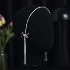 Rhinestone Tassel Headband with Long Tassel for Women