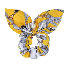 Boho Style Pearl Decor Hair Scarf Scrunchie