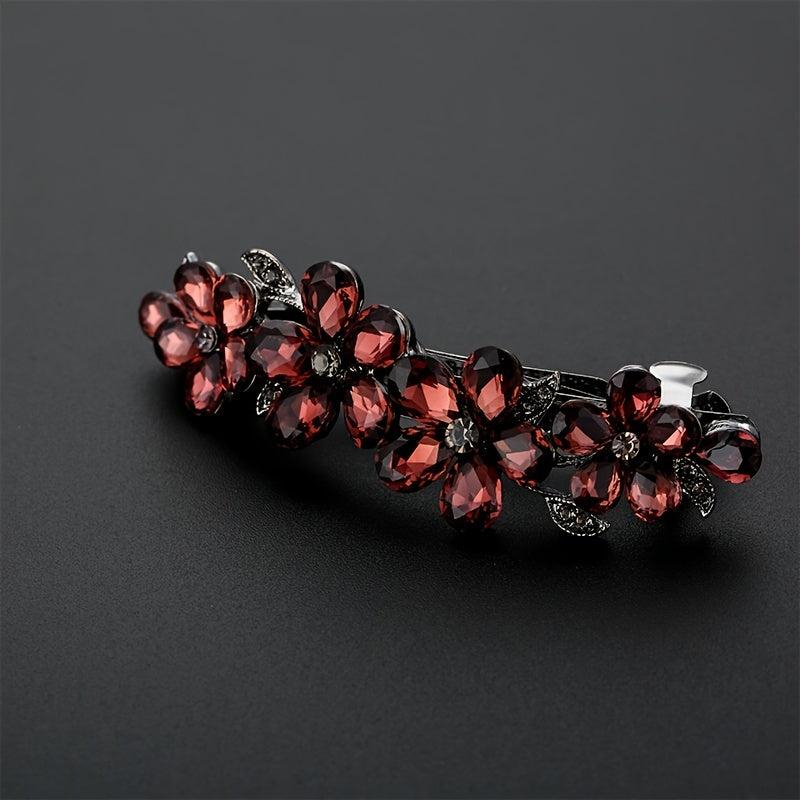 Rhinestone Hair Clips Barrette Floral Hair Accessories