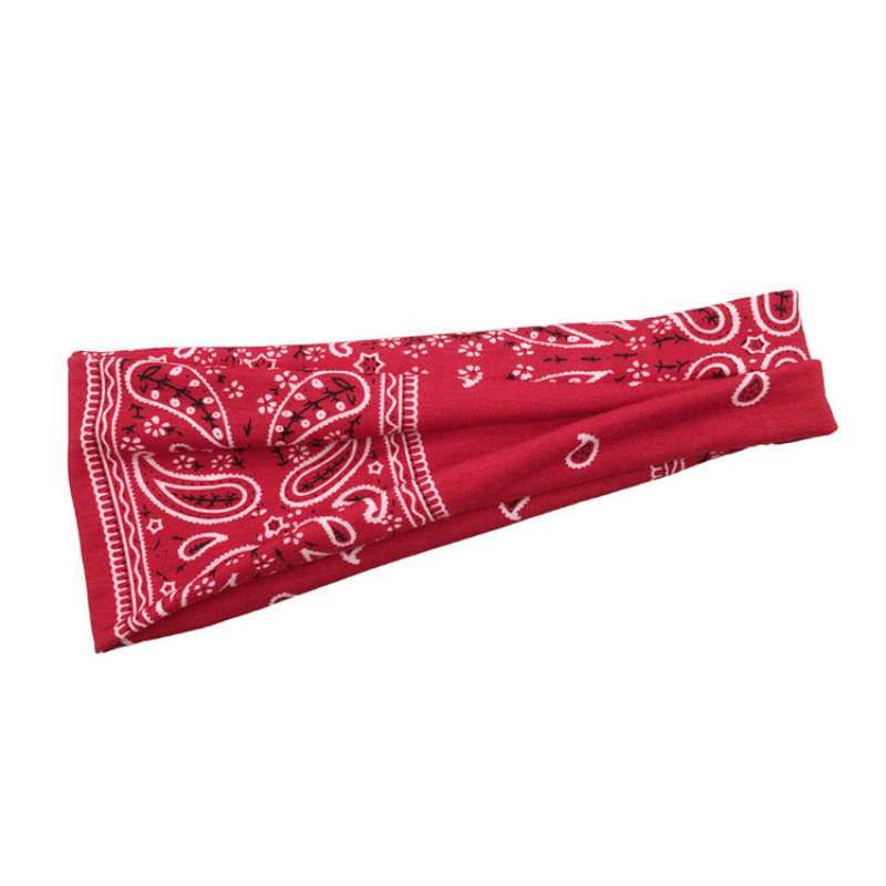 Boho Print Headband Elastic Hair Wrap Non Slip Sweat Band Yoga Running