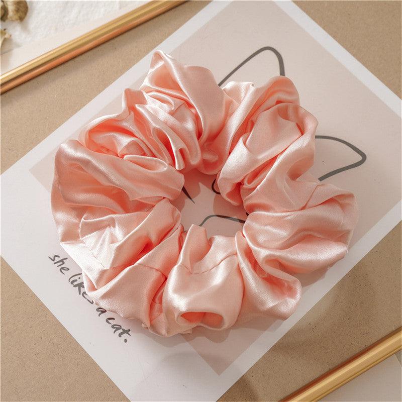 French Silk Hair Scrunchies for Women Girls - Curly Fine Thick Thin Hair