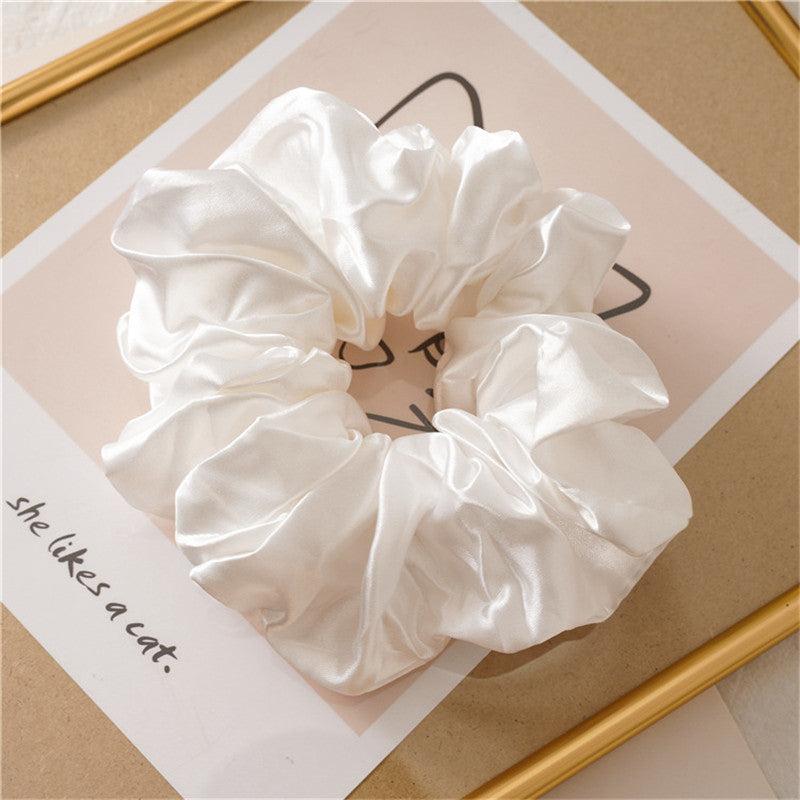 French Silk Hair Scrunchies for Women Girls - Curly Fine Thick Thin Hair