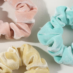 6pcs Bunny Ear Hair Ties Scrunchies With Bow For Girls