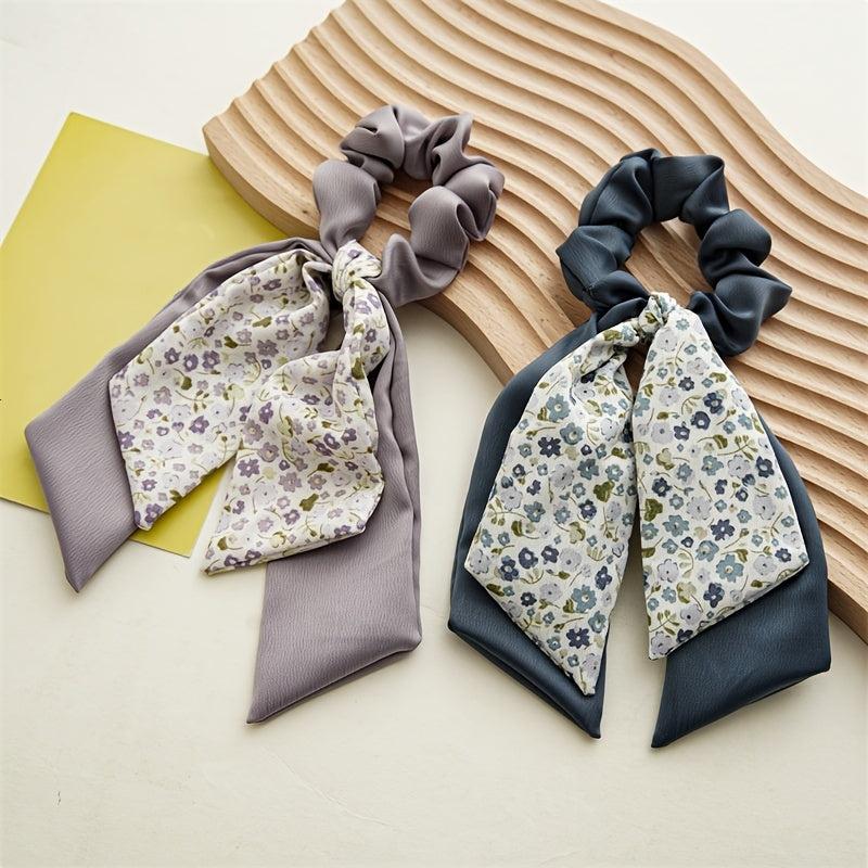 Boho Floral Scarf Scrunchies Hair Tie