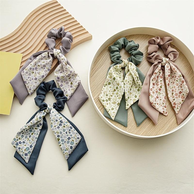 Boho Floral Scarf Scrunchies Hair Tie