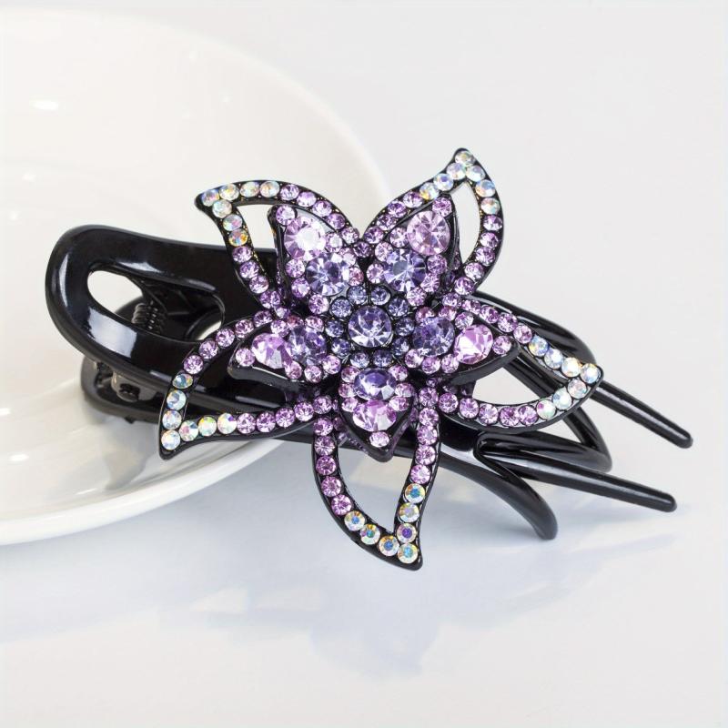 Rhinestone Flower Duck Billed Clips Hair Accessories