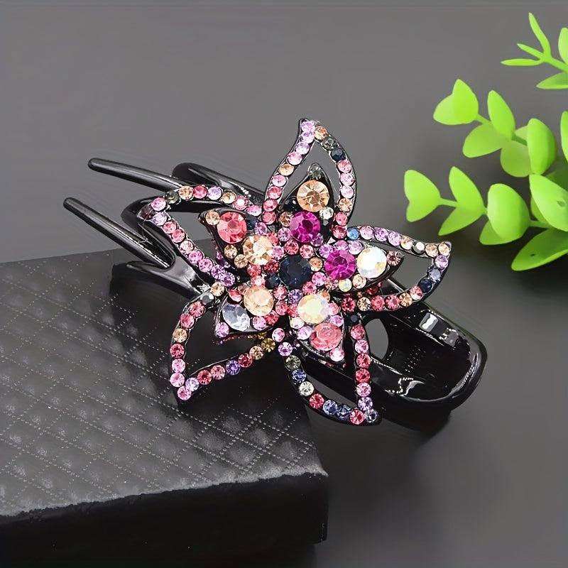Rhinestone Flower Duck Billed Clips Hair Accessories