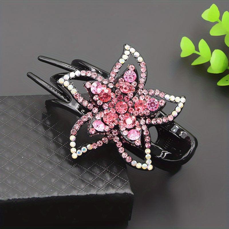 Rhinestone Flower Duck Billed Clips Hair Accessories