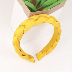 Vintage Fabric Twist Braided Hairband Solid Hair Hoop For Women Girls