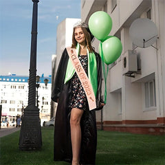 Rhinestone Alloy Tiara Graduation Crown With Belt Senior Year Gift