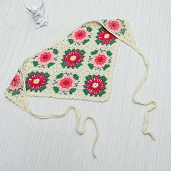 Sweet Flower Crochet Triangle Scarf Headband Hair Accessories