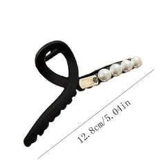 Faux Pearl Hair Claw Nonslip Ponytail Holder for Women