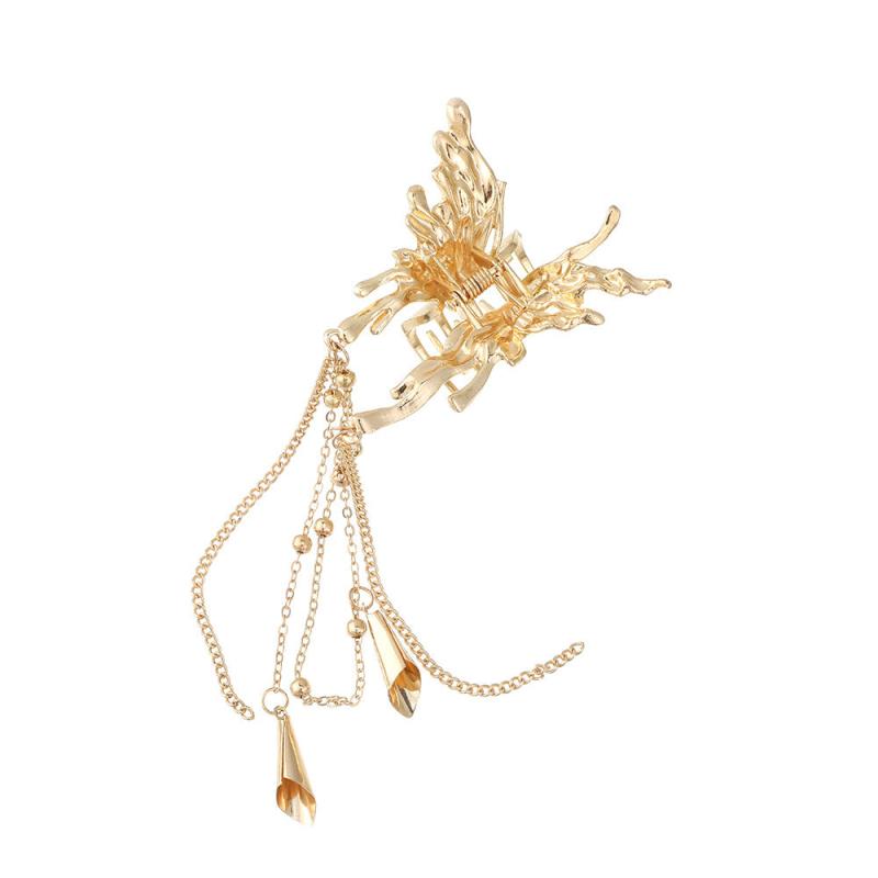 Ladies Butterfly Tassel Hair Clip Metal Small Hair Clip Banquet