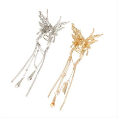 Ladies Butterfly Tassel Hair Clip Metal Small Hair Clip Banquet