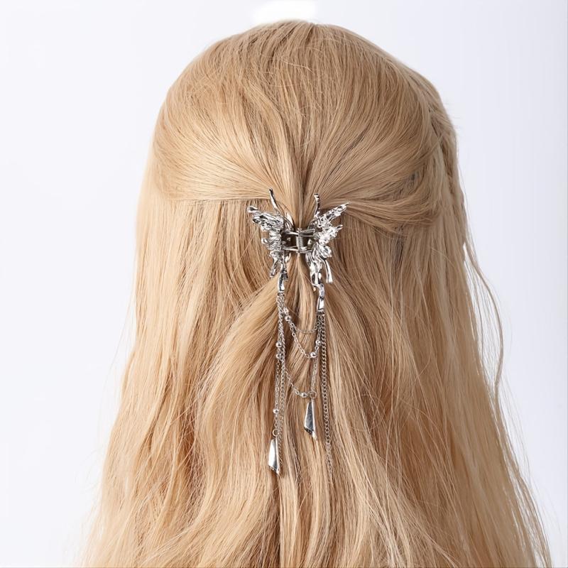 Ladies Butterfly Tassel Hair Clip Metal Small Hair Clip Banquet
