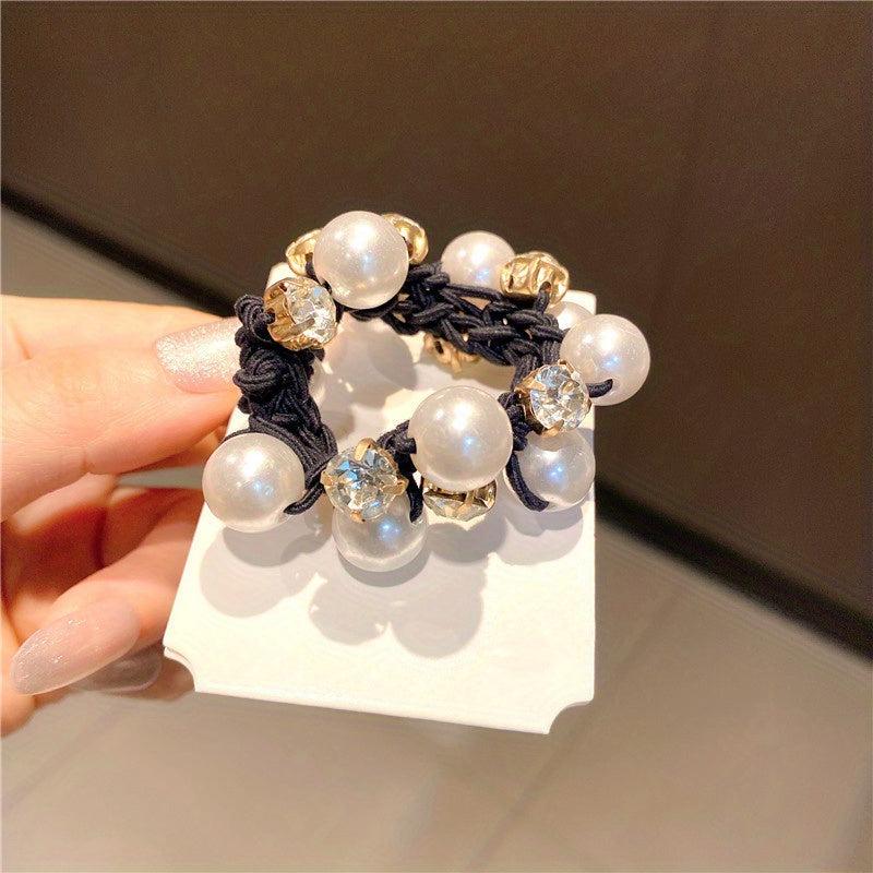 Faux Pearl Head Tie Female Hair Rope Headdress
