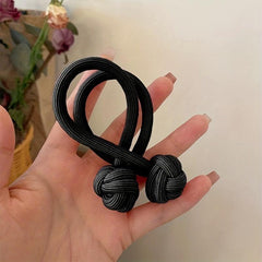 4PCS Large Double Knot Rope Hair Bands Seamless Hair Tie Ponytail Holder