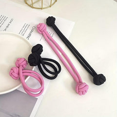 4PCS Large Double Knot Rope Hair Bands Seamless Hair Tie Ponytail Holder
