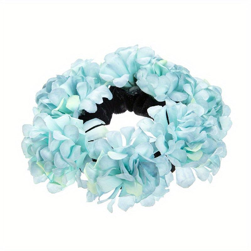 Boho Fabric Flower Hair Tie Elastic Hair Band
