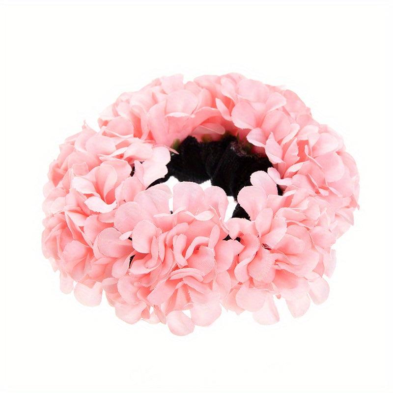 Boho Fabric Flower Hair Tie Elastic Hair Band