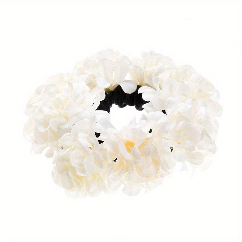 Boho Fabric Flower Hair Tie Elastic Hair Band