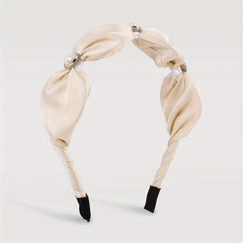Faux Pearl Satin Hair Band Female Headband Hair Accessories