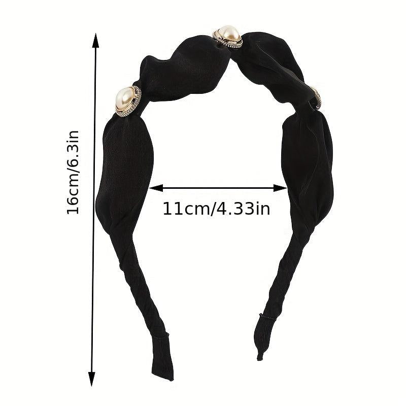 Faux Pearl Satin Hair Band Female Headband Hair Accessories