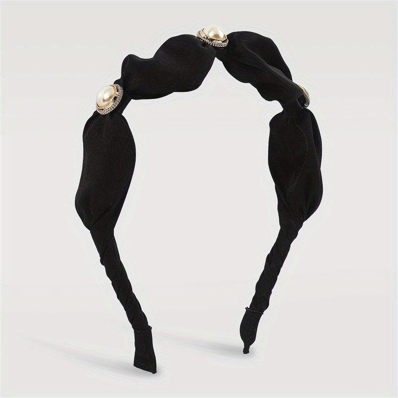 Faux Pearl Satin Hair Band Female Headband Hair Accessories