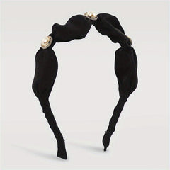 Faux Pearl Satin Hair Band Female Headband Hair Accessories