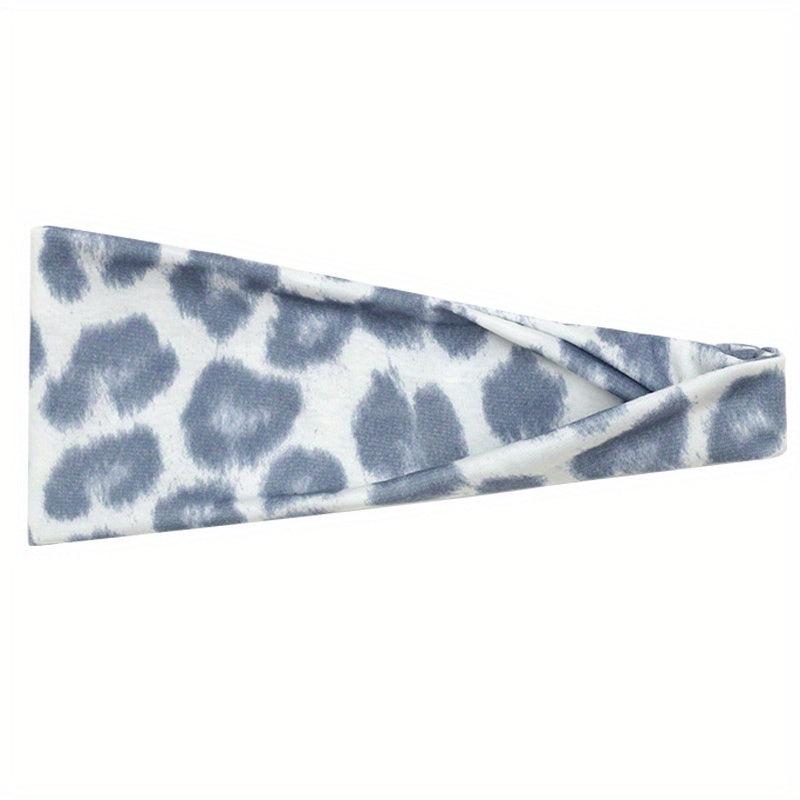 Leopard Pattern Wide Sweat Wicking Headband for Women