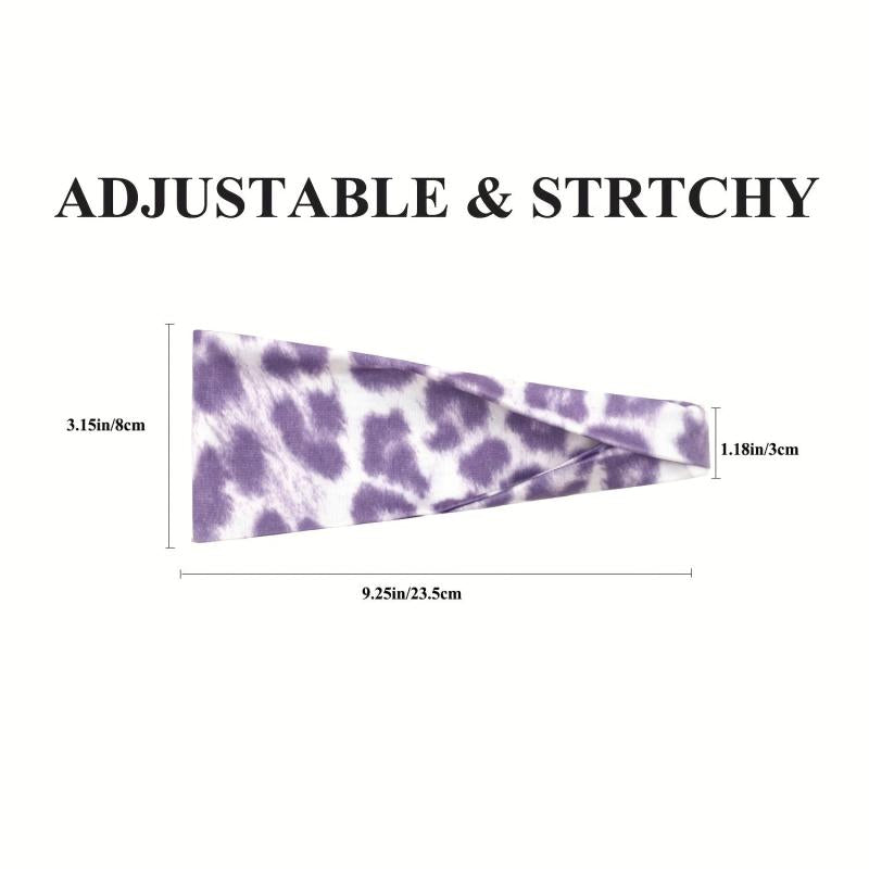Leopard Pattern Wide Sweat Wicking Headband for Women