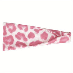 Leopard Pattern Wide Sweat Wicking Headband for Women