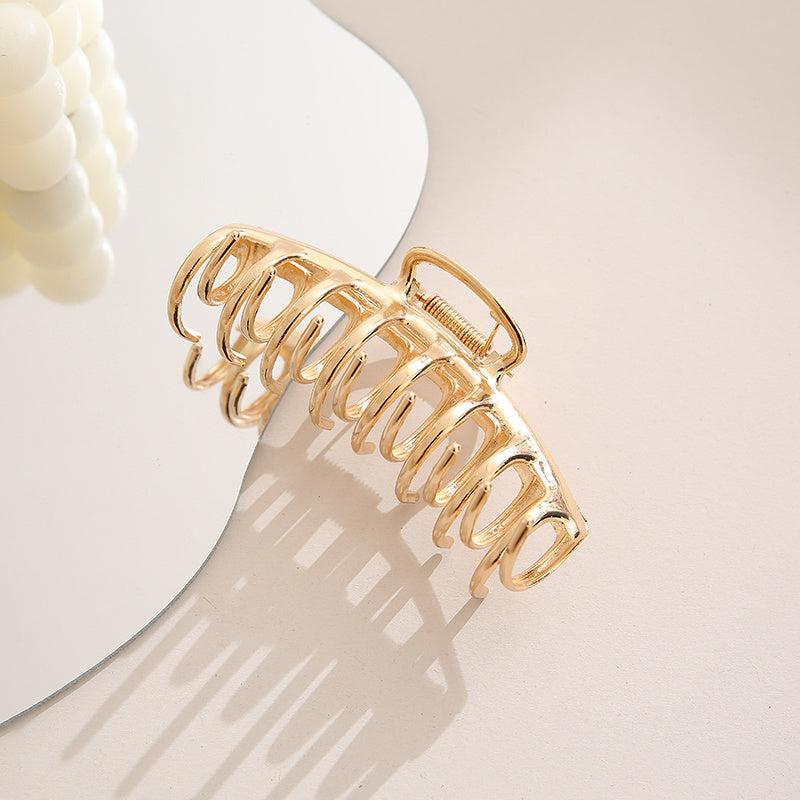 Golden Metal Hair Claw Clips For Women Strong Hold Hair Clamps
