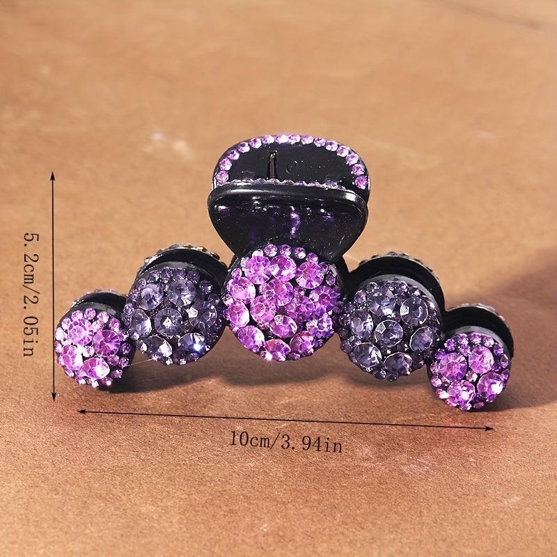 Rhinestone Round Hair Claw Shark Claw Head Jewelry Hair Acc